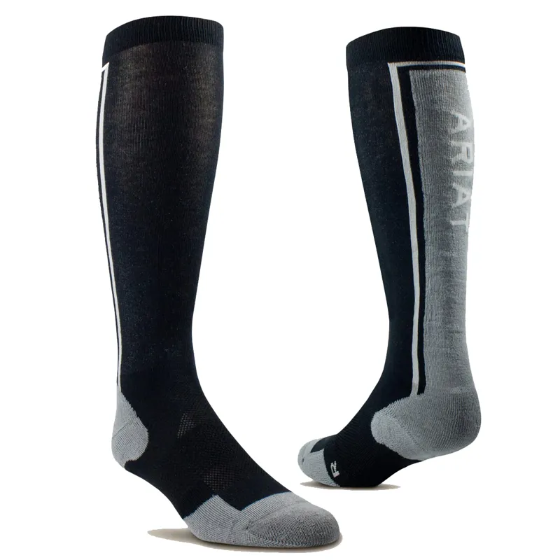 AriatTek Unisex Winter Slimline Socks - Black/Sleet